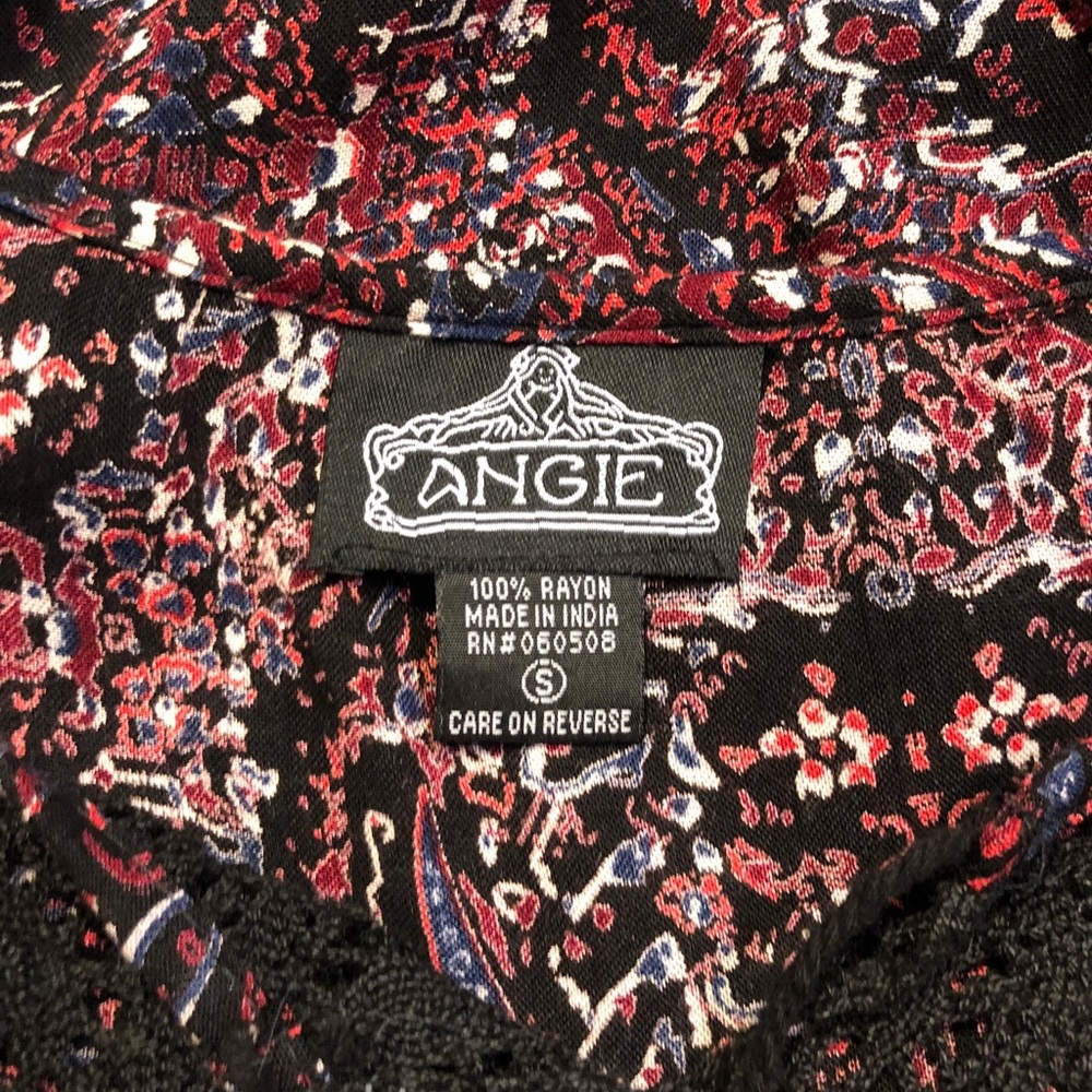 1[Angie] Black & burgundy peasant dress - Picture 7 of 7